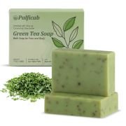 PALFICAB Green Tea Soap – Natural Vegan Bar with Shea Butter & Coconut Oil (2 Bars)