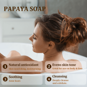 PALFICAB Papaya Soap – Exfoliating & Moisturizing Natural Bar (3 Bars + Net)