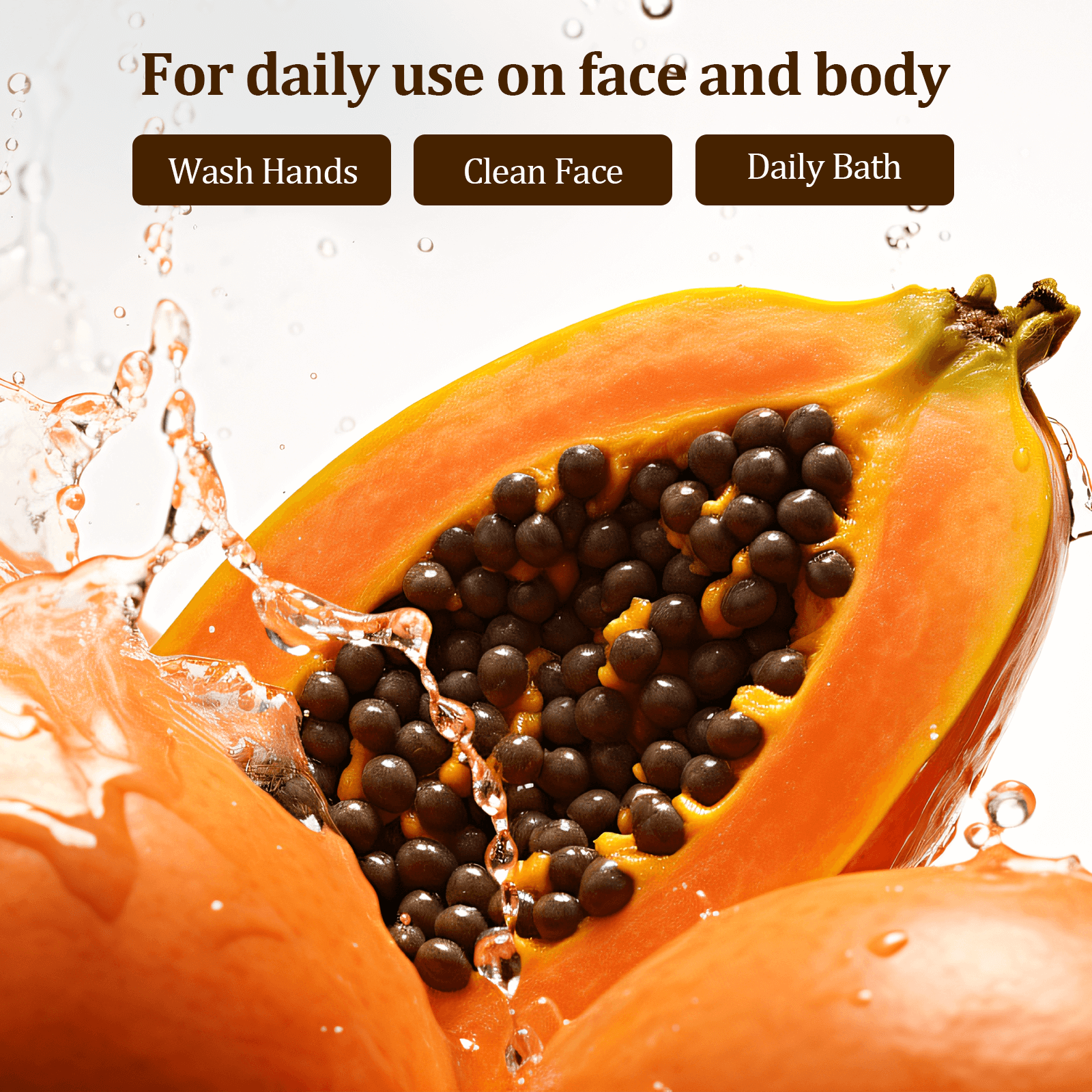 PALFICAB Papaya Soap – Exfoliating & Moisturizing Natural Bar (3 Bars + Net)