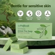 PALFICAB Green Tea Soap – Antioxidant Cleanser for Acne & Dry Skin (3 Bars)