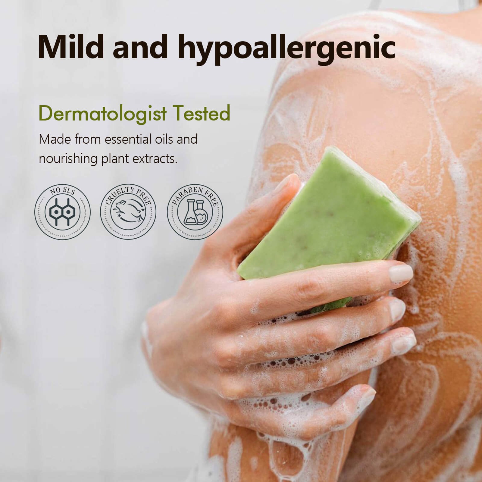 PALFICAB Green Tea Soap – Natural Vegan Bar with Shea Butter & Coconut Oil (2 Bars)