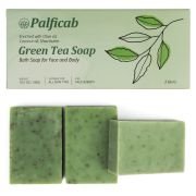 PALFICAB Green Tea Soap – Antioxidant Cleanser for Acne & Dry Skin (3 Bars)