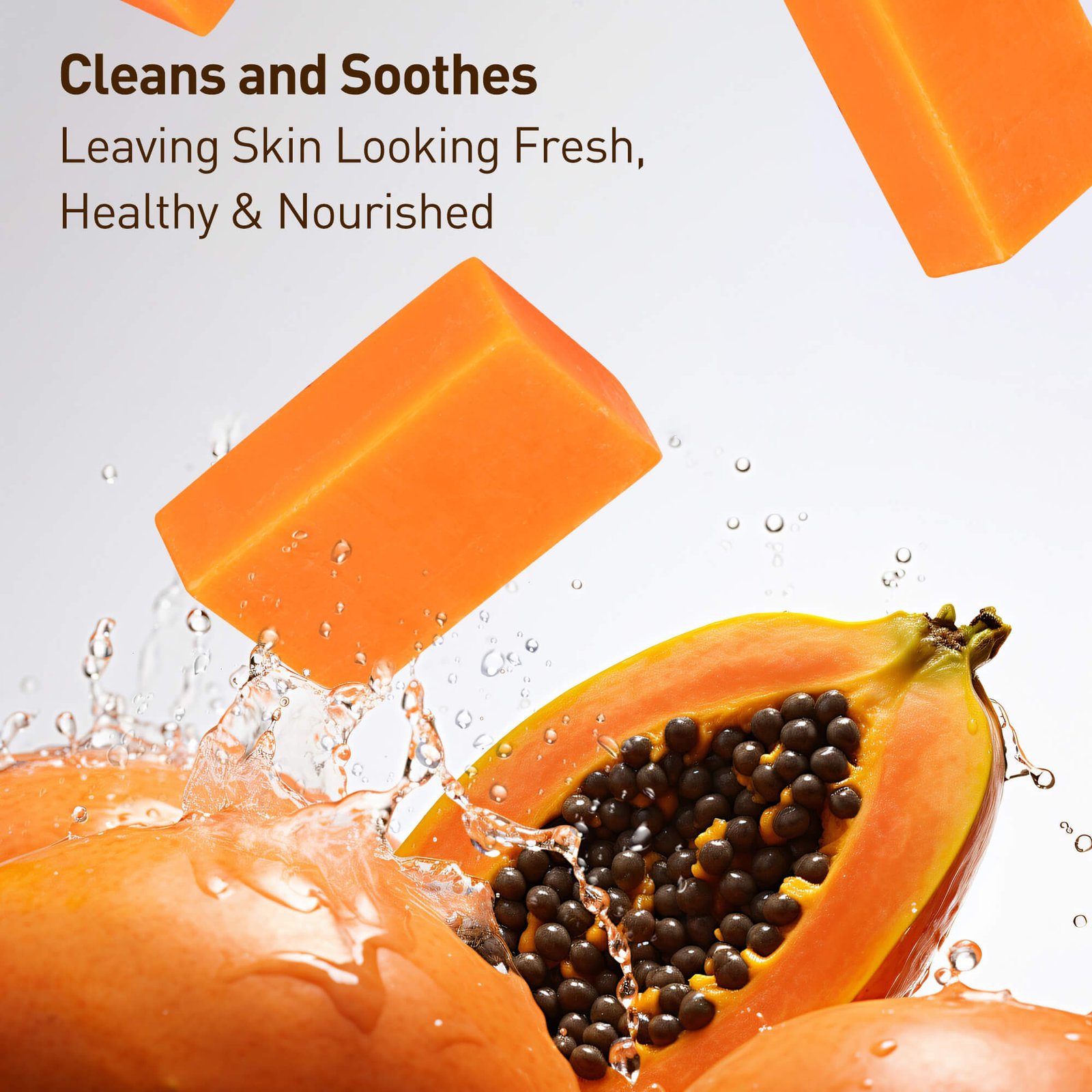 PALFICAB Papaya Lemon Soap – Exfoliating & Brightening Natural Bar (2 Bars + Net)