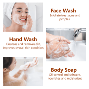 PALFICAB Papaya Soap – Exfoliating & Moisturizing Face & Body Bar (3 Bars + Net)