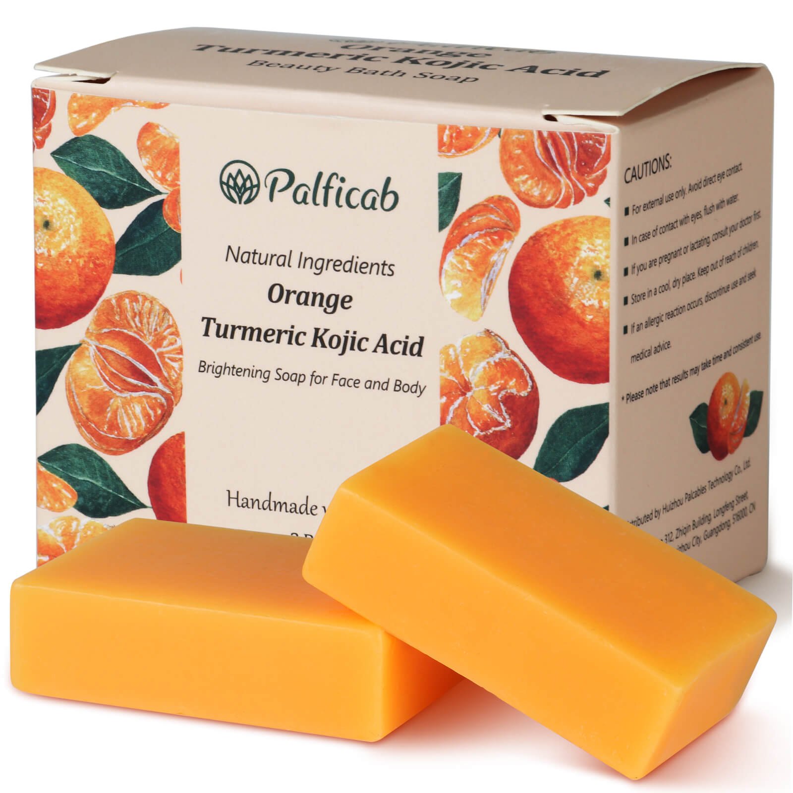PALFICAB Kojic Acid Turmeric Soap – Dark Spot Remover & Hydrating Brightening Bar (2 Bars)