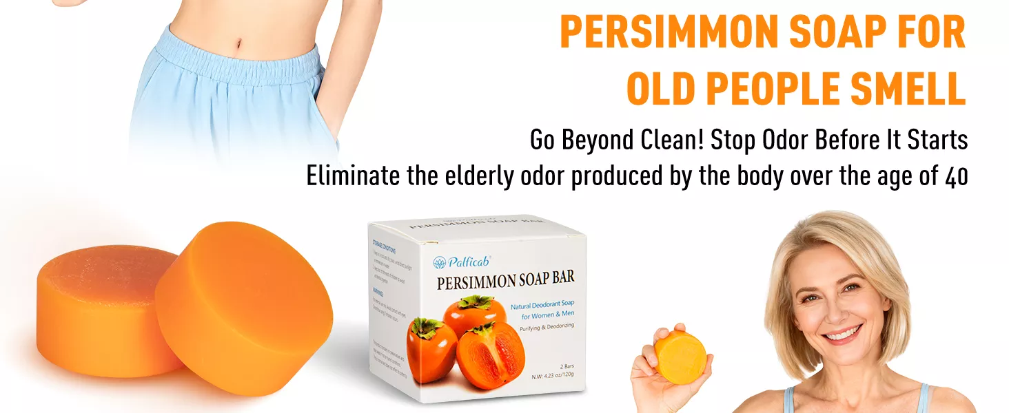 120G Round Persimmon Soap for body odor eliminator 2 bars