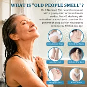 120g Persimmon Deodorant Soap, Natural Extract Body Wash for Body Odor & Elderly Smell, Gentle for All Skin Types