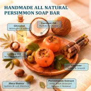 120g Persimmon Deodorant Soap, Natural Extract Body Wash for Body Odor & Elderly Smell, Gentle for All Skin Types